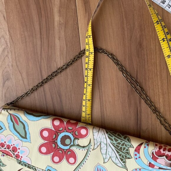 Amy Butler for Kalencom Clutch Purse w/ Chain Floral Yellow Organic Cotton - Picture 4 of 14